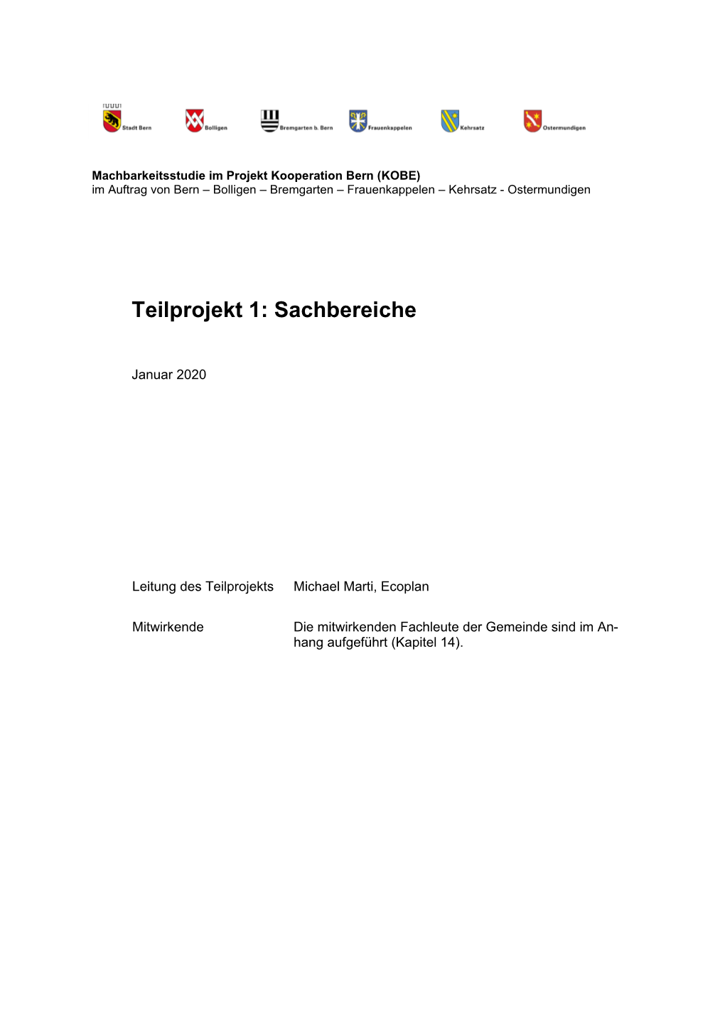 Teilprojekt 1: Sachbereiche