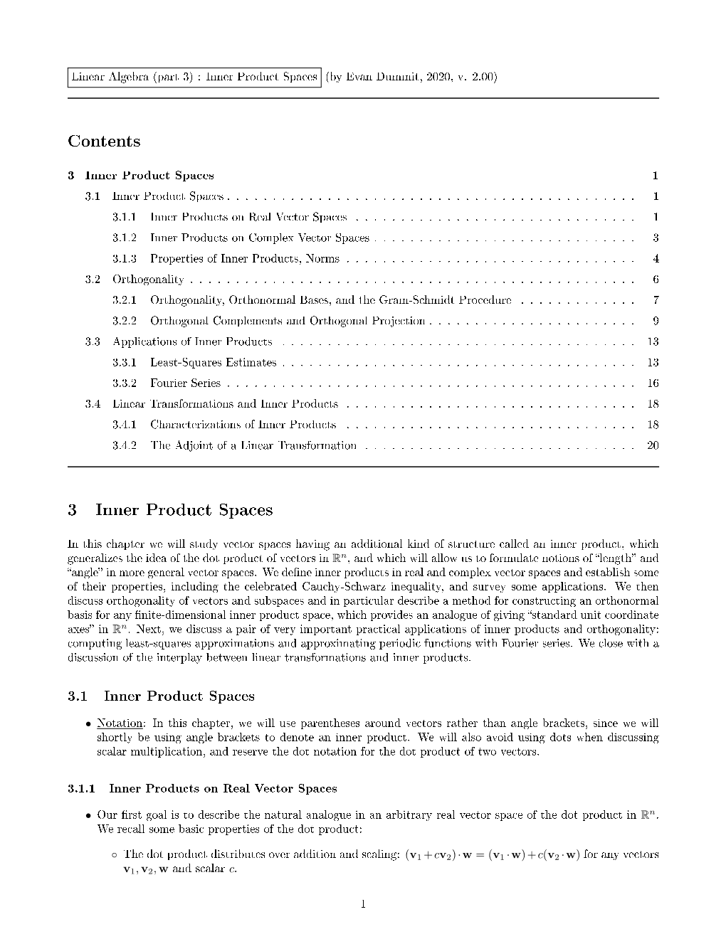 Contents 3 Inner Product Spaces