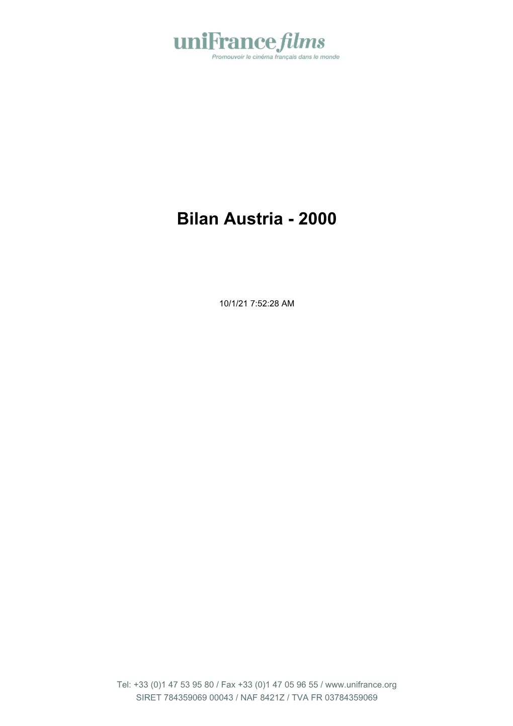 Bilan Austria - 2000