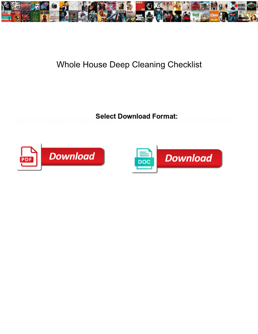 Whole House Deep Cleaning Checklist