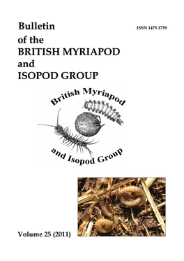 Bulletin of the British Myriapod and Isopod Group 25:14-36