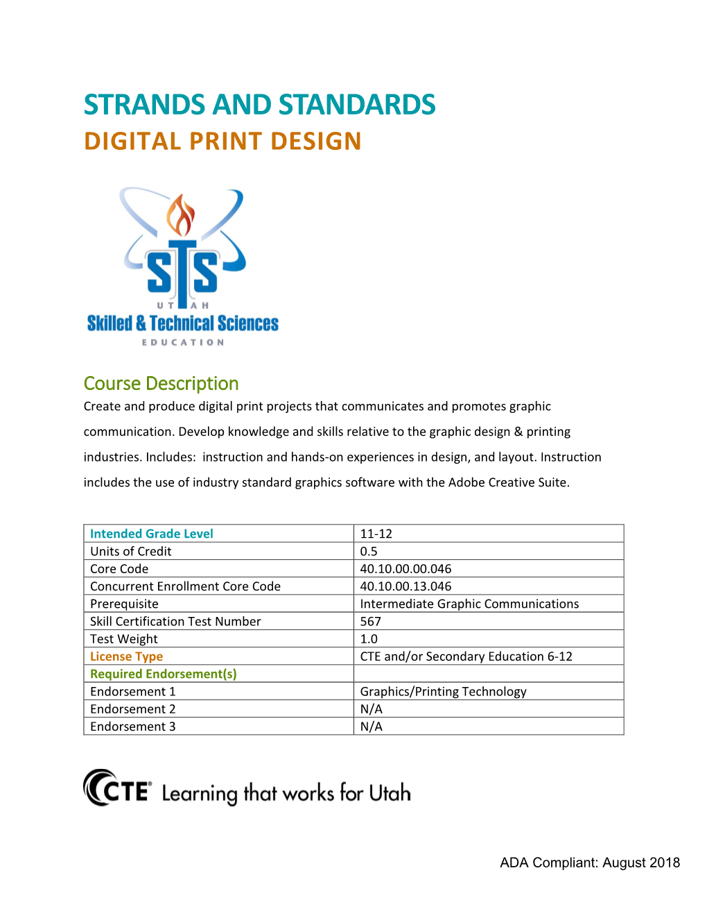 Digital Print Design Strands and Standards