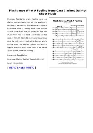 Sheet Music of Flashdance What a Feeling Irene Cara Clarinet Quintet You Need to Signup, Download Music Sheet Notes in Pdf Format Also Available for Offline Reading
