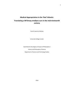 Medical Appropriation in the 'Red' Atlantic: Translating a Mi'kmaq