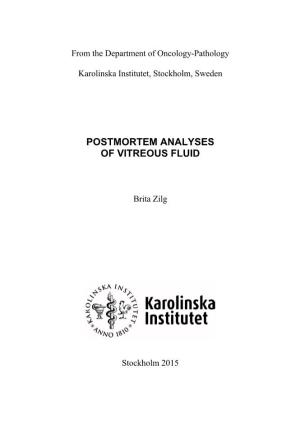 Postmortem Analyses of Vitreous Fluid