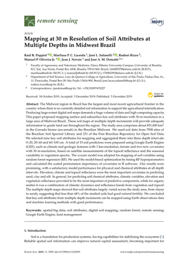 Mapping at 30 M Resolution of Soil Attributes at Multiple Depths in Midwest Brazil