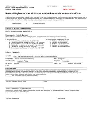 NPS Form 10 900-B