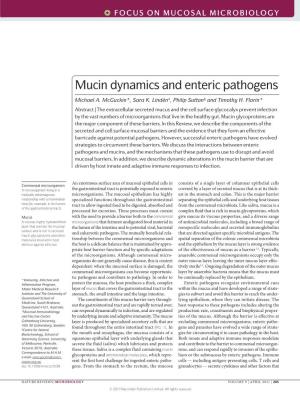 Mucin Dynamics and Enteric Pathogens