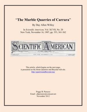“The Marble Quarries of Carrara” by Day Allen Willey