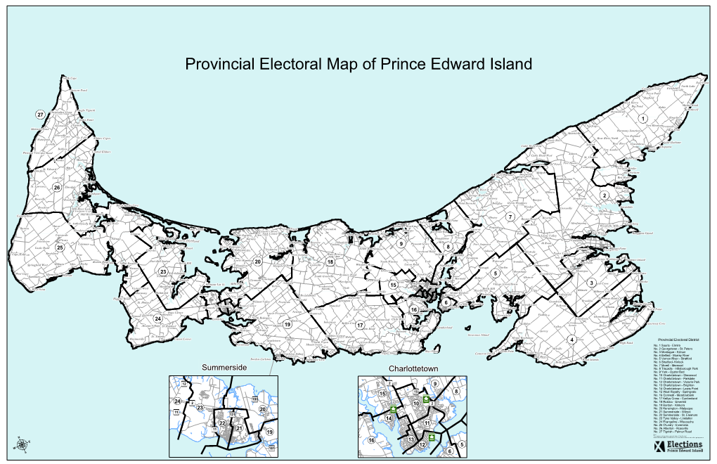 Provincial Electoral Map of Prince Edward Island