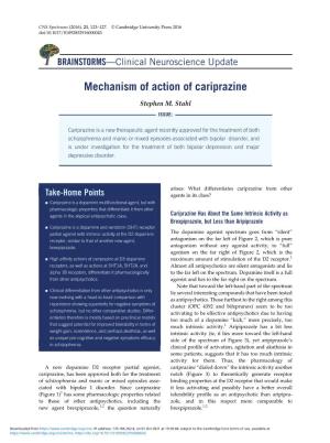 Mechanism of Action of Cariprazine
