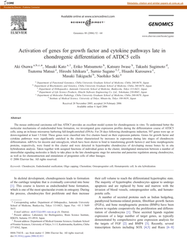 Activation of Genes for Growth Factor and Cytokine Pathways Late In