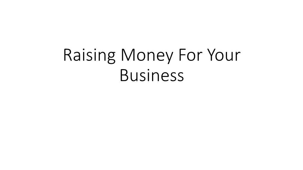 Rasing Money for Your Business