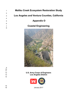 Malibu Creek Ecosystem Restoration Study 2 3 Los Angeles and Ventura Counties, California 4 5 Appendix O 6 7 Coastal Engineering 8