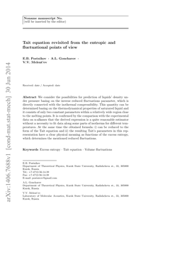 Tait Equation Revisited from the Entropic and Fluctuational Points Of