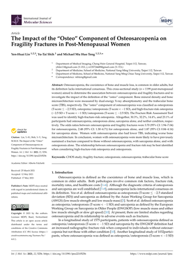 Component of Osteosarcopenia on Fragility Fractures in Post-Menopausal Women
