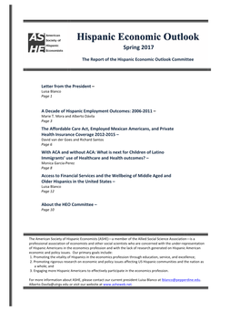 Hispanic Economic Outlook Spring 2017
