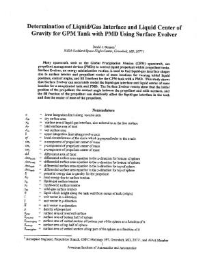 Determination of Liquid/Gas Interface and Liquid Center of Gravity For