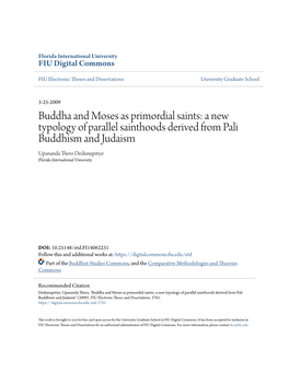 Buddha and Moses As Primordial Saints: a New Typology of Parallel