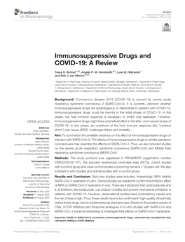 Immunosuppressive Drugs and COVID-19: a Review