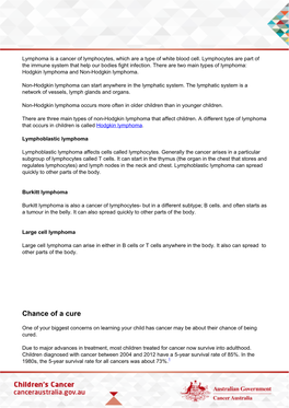 Non-Hodgkin Lymphoma Fact Sheet