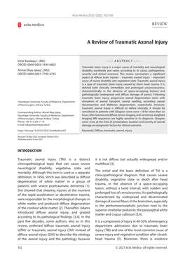 A Review of Traumatic Axonal Injury