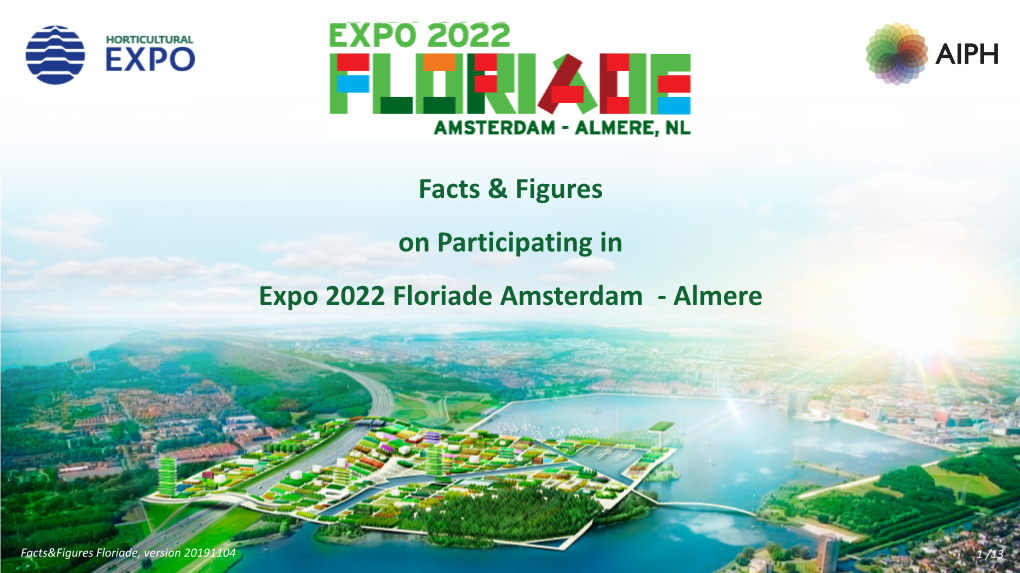 Facts & Figures on Participating in Expo 2022 Floriade Amsterdam