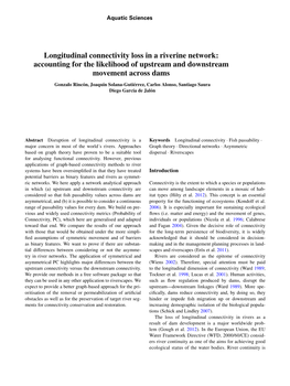 Longitudinal Connectivity Loss in a Riverine Network: Accounting for The