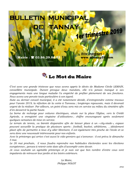 Bulletin Municipal De Tannay