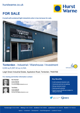 Leigh Green Industrial Estate, Appledore Road, Tenterden, TN307DE