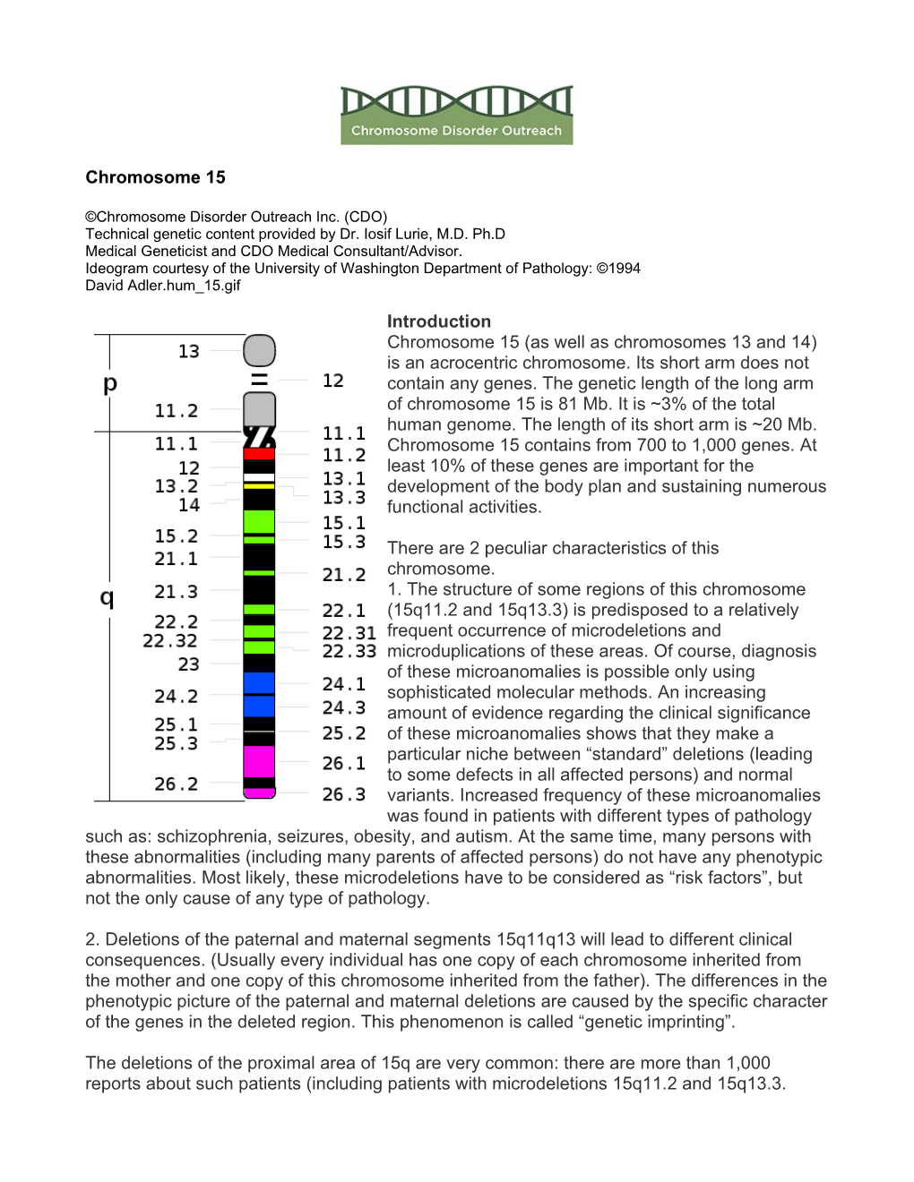 15 Chromosome Chapter