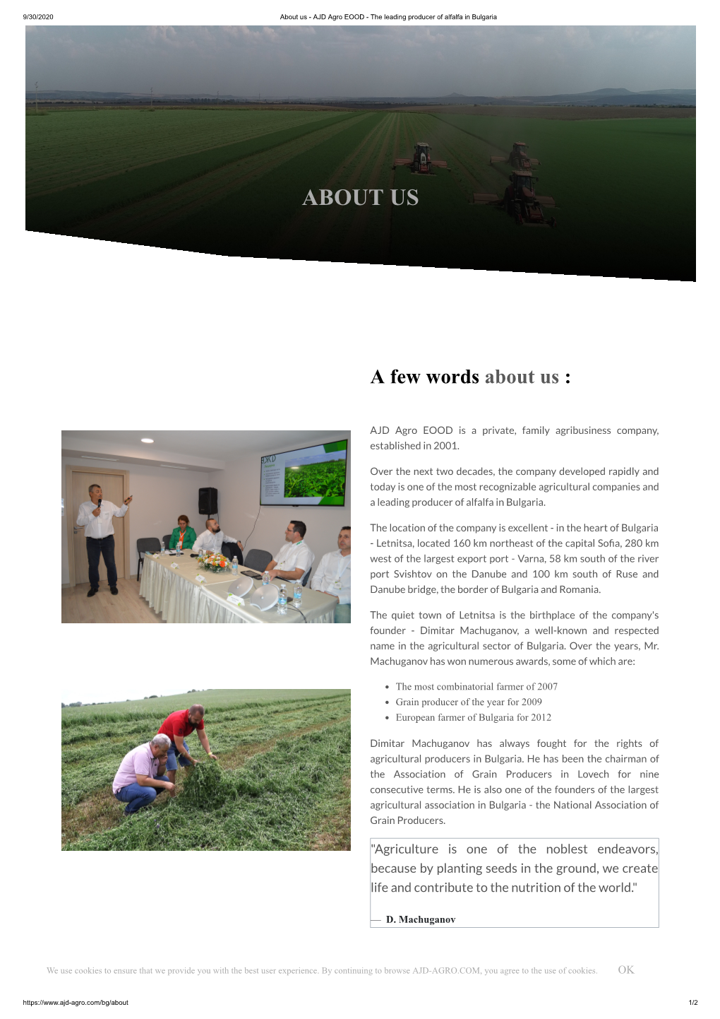 About Us - AJD Agro EOOD - the Leading Producer of Alfalfa in Bulgaria