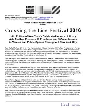Crossing the Line Festival 2016