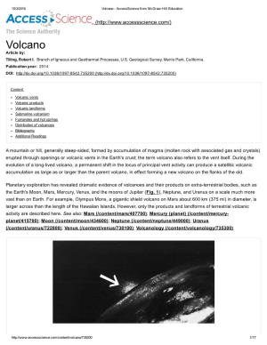 Volcano ­ Accessscience from Mcgraw­Hill Education