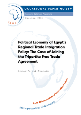 Political Economy of Egypt's Regional Trade Integration Policy