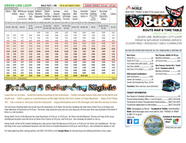 Green Line Loop Route Map & Time Table