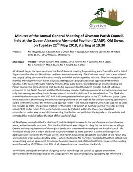 Minutes of the Annual General Meeting