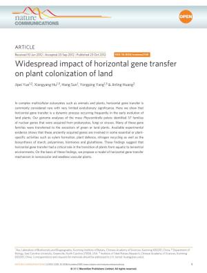 Widespread Impact of Horizontal Gene Transfer on Plant Colonization of Land