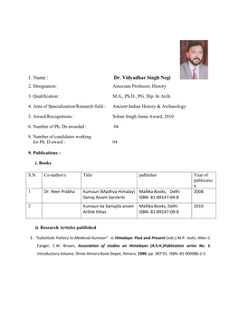 Dr. Vidyadhar Singh Negi 2