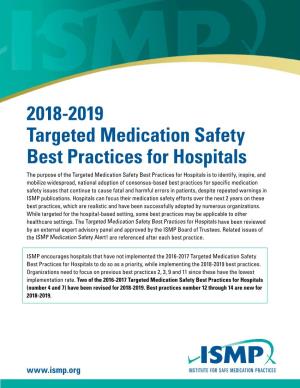 2018-2019 Targeted Medication Safety Best Practices for Hospitals