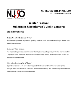 Zukerman & Beethoven's Violin Concerto