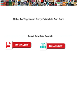 Cebu to Tagbilaran Ferry Schedule and Fare Arizona