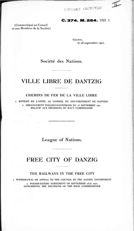 Ville Libre De Dantzig Free City of Danzig