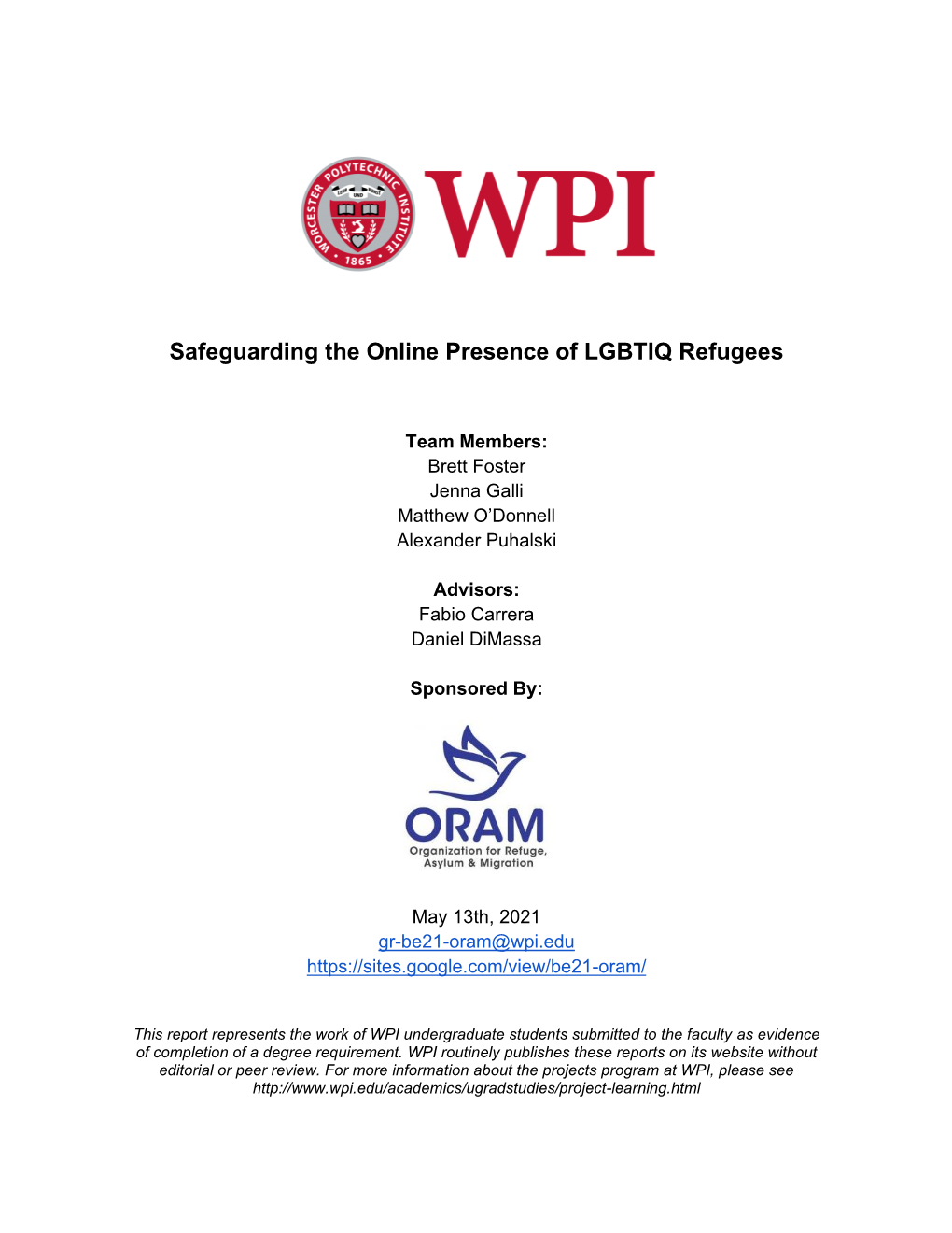 Safeguarding the Online Presence of LGBTIQ Refugees