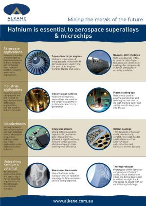 Hafnium Is Essential to Aerospace Superalloys & Microchips