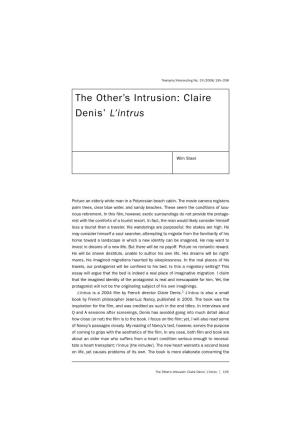 The Other's Intrusion: Claire Denis' L'intrus