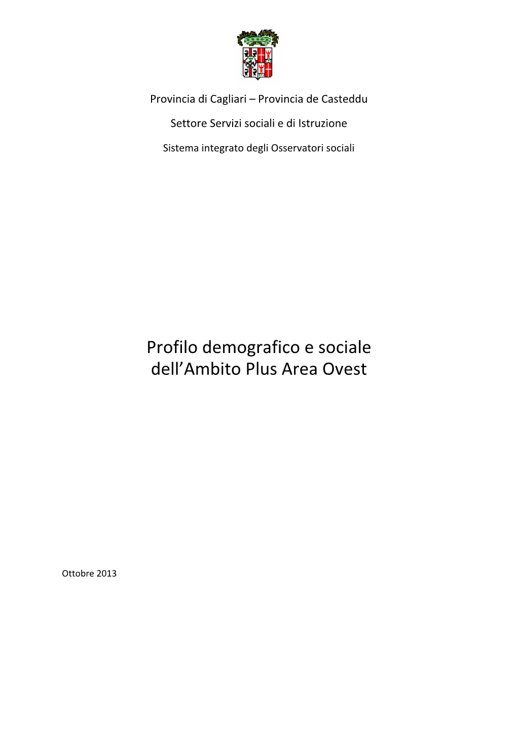 Profilo Demografico E Sociale Dell'ambito Plus Area Ovest