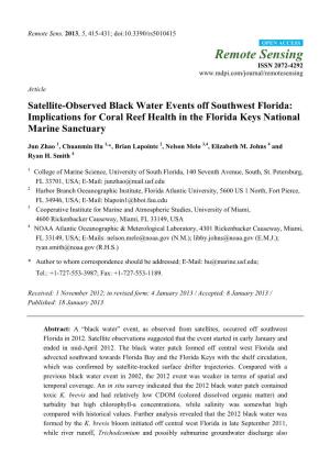 Implications for Coral Reef Health in the Florida Keys National Marine Sanctuary