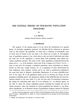 The General Theory of Stochastic Population Processes