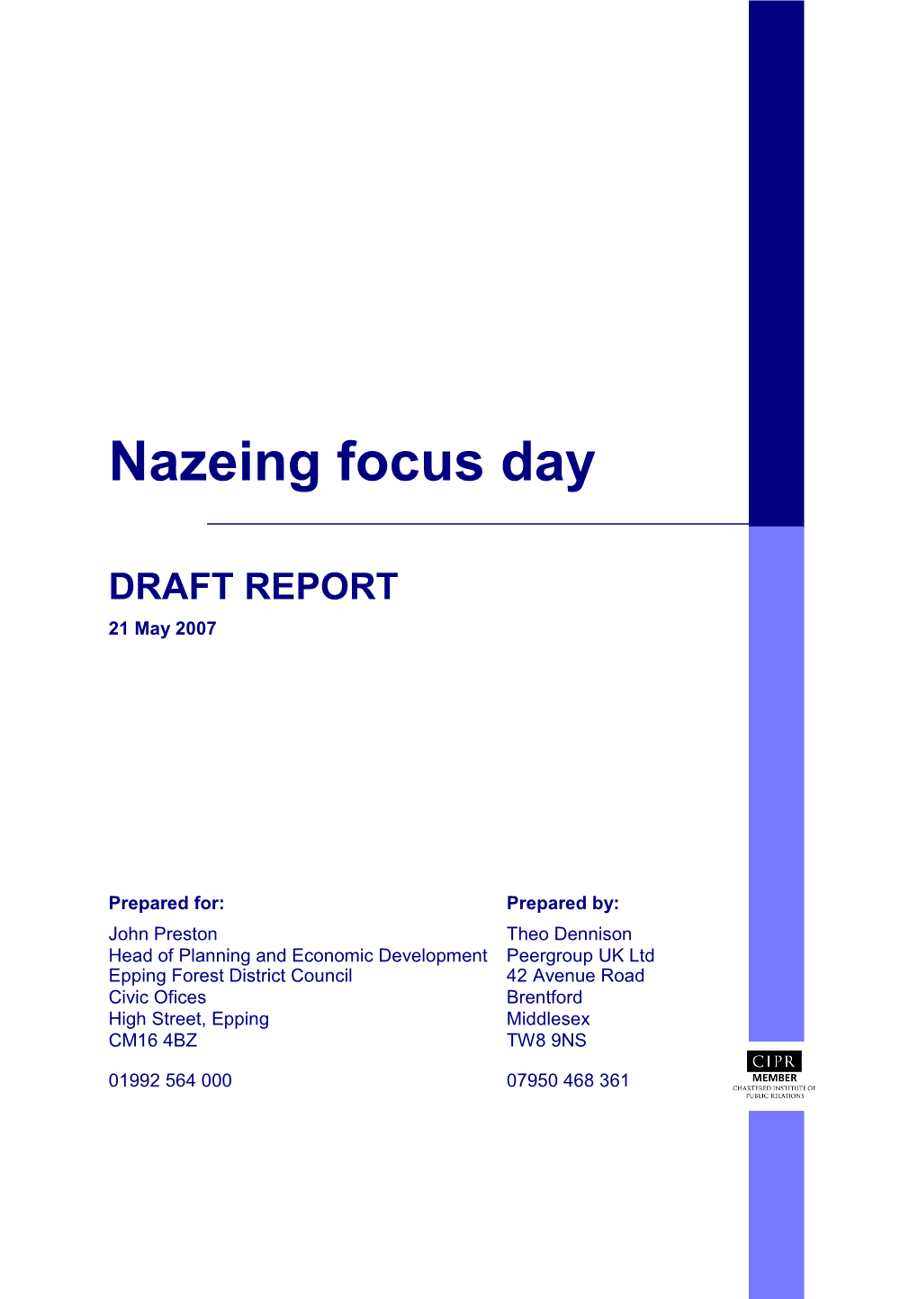 Nazeing Focus Day